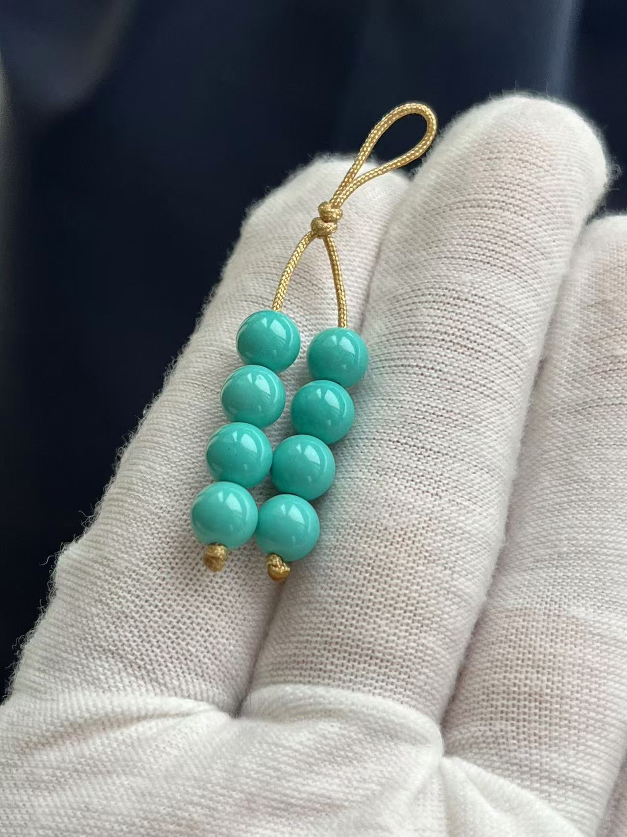 高瓷绿色6毫米圆珠配珠弟子珠8颗