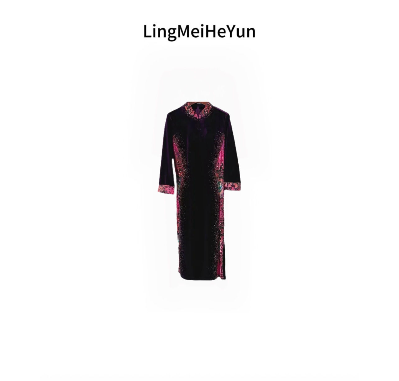 233066气质时尚显瘦百搭洋气连衣裙网红黑色加绒加厚秋冬知性高档