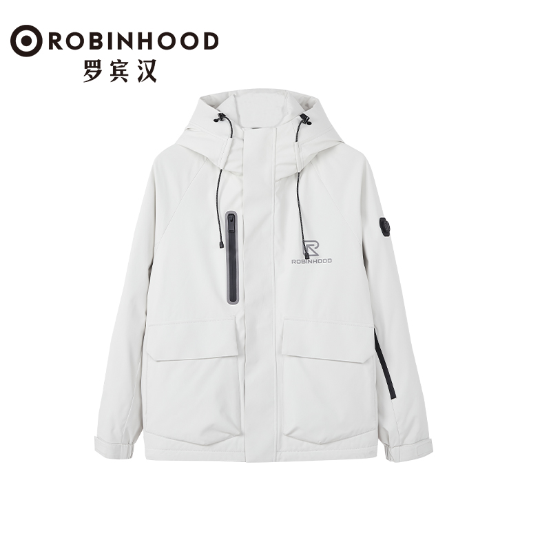 新款鹅鹅罗宾汉冲锋衣羽绒服户外露营防风保暖加厚加热时尚秋冬