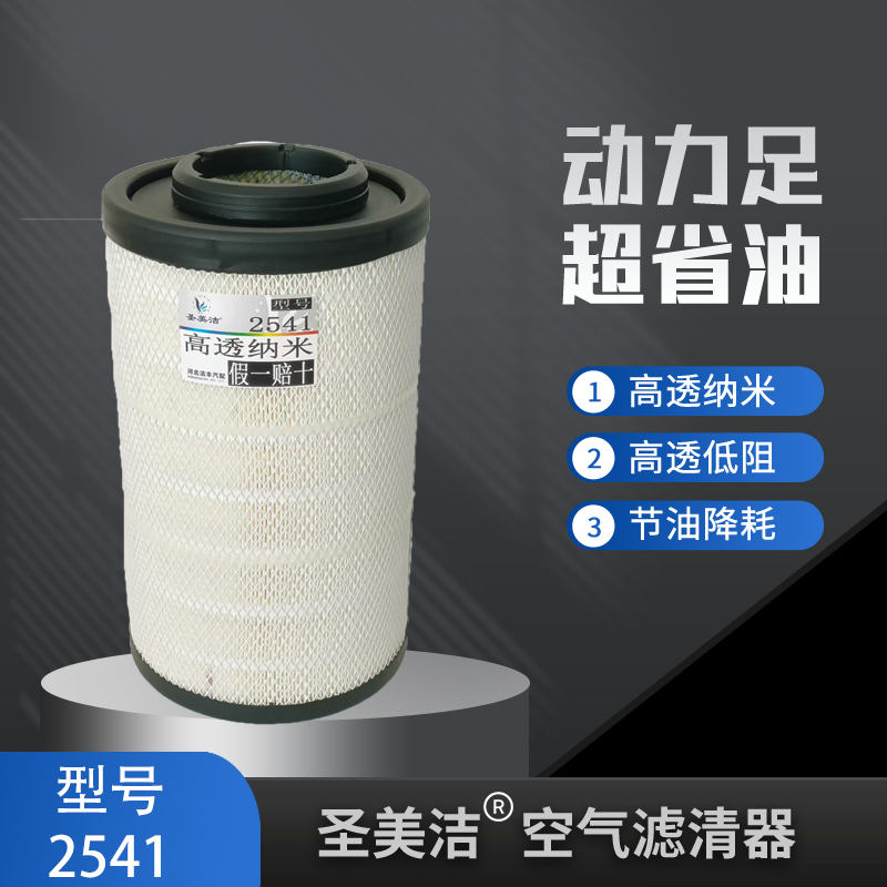 圣美洁PU2541空气滤清器空滤适配东风天锦新款KR空气滤芯省油配件