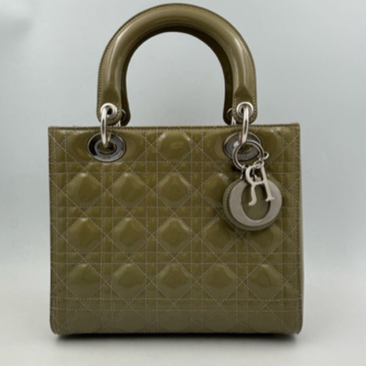 95新 DIOR/迪奥 迪奥dior 戴妃 五格 漆皮 草绿/JW1704