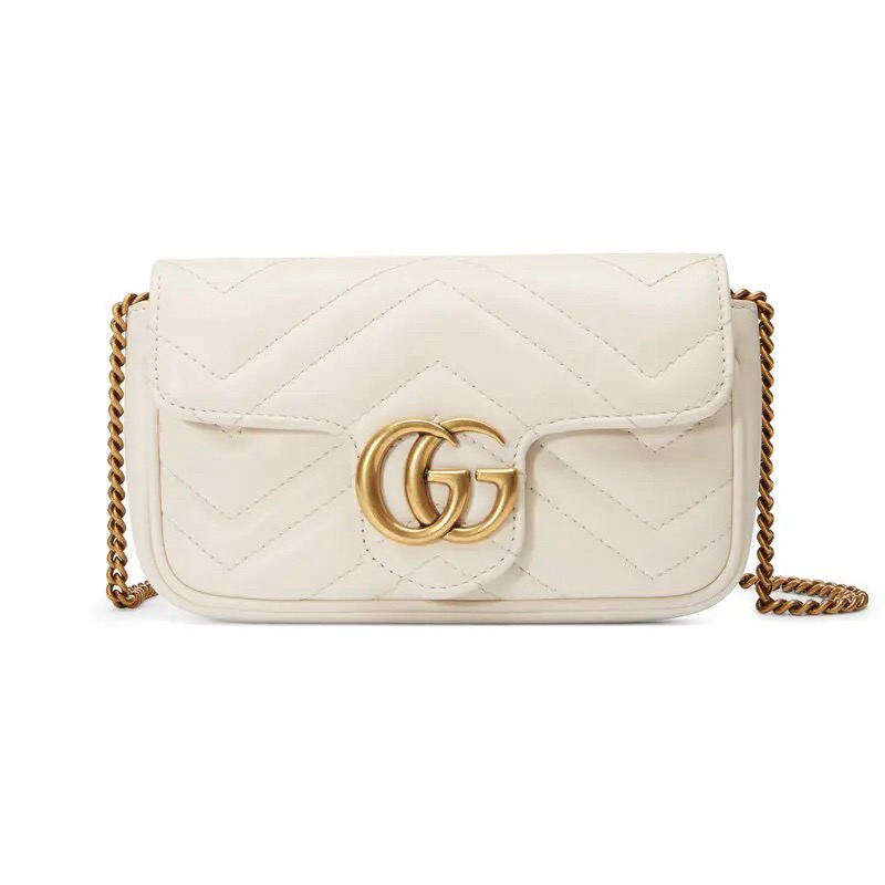 95新 GUCCI/古驰 马蒙 mini 白金/JW1461