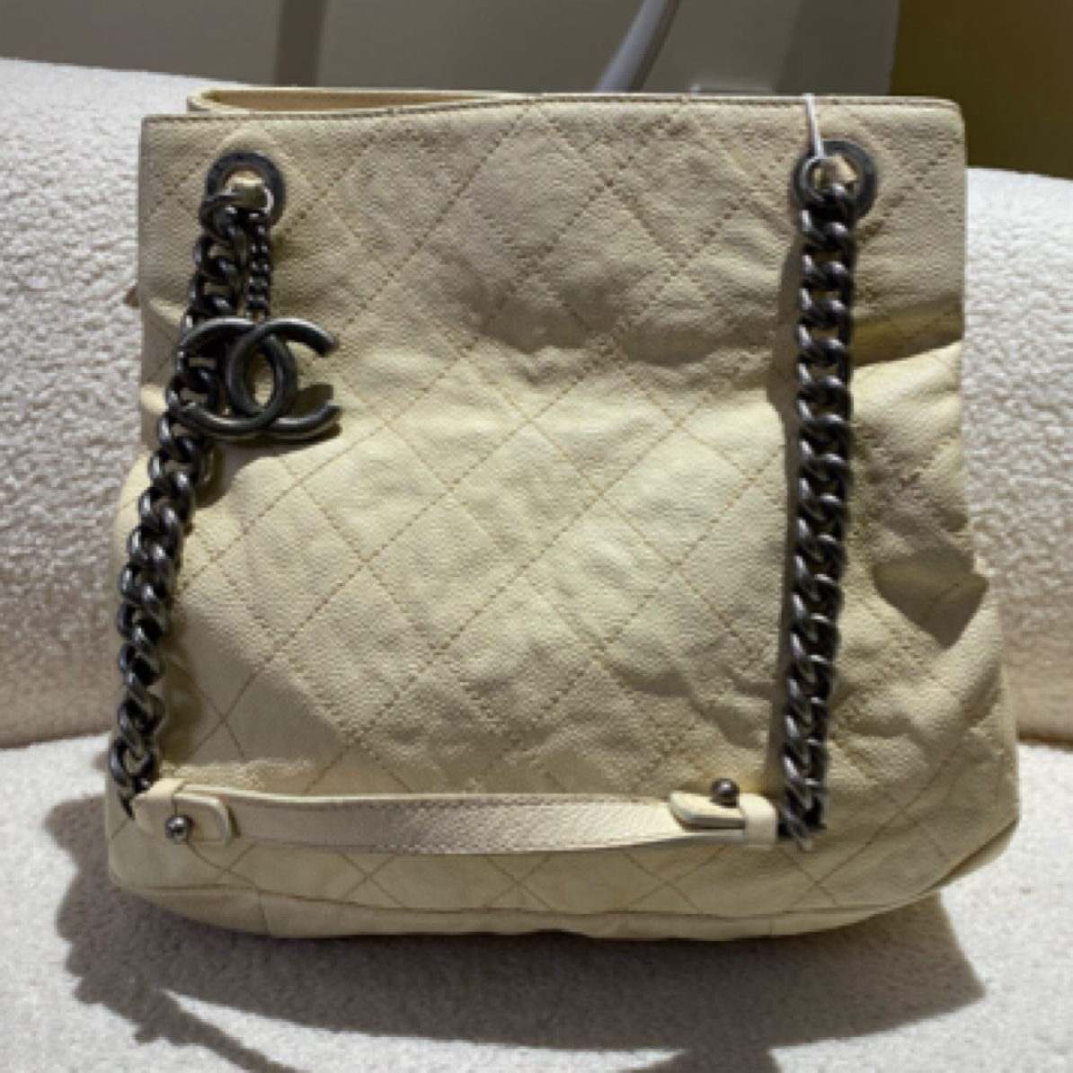 95新 Chanel/香奈儿 香奈儿 米白色 中古 托特/JW0153