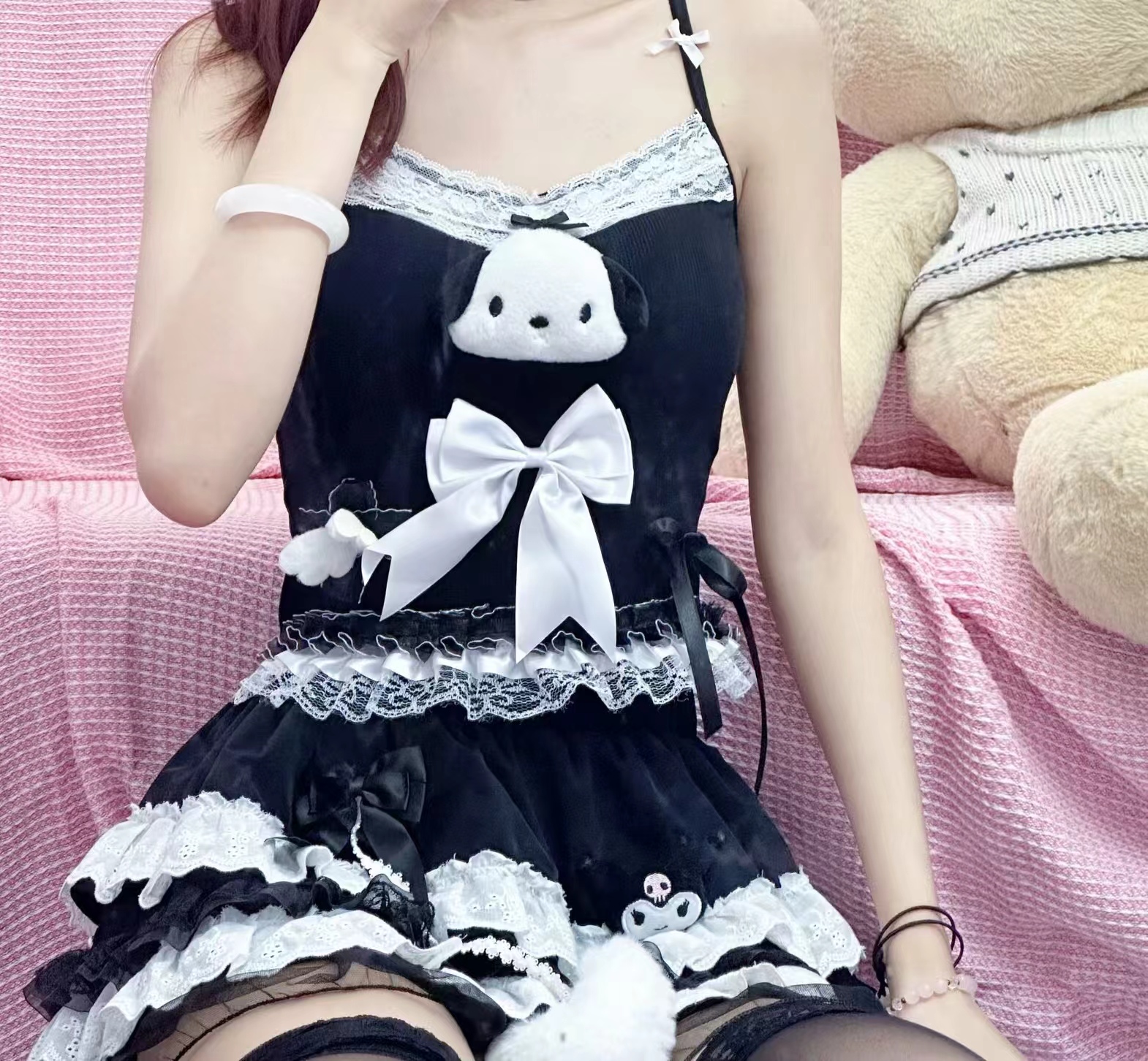 奶熊布偶原创手作甜心少女风蕾丝甜美萝莉软妹蛋糕裙