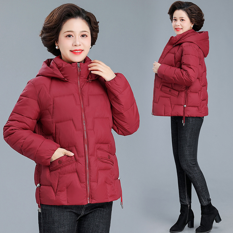 中年妈妈冬装棉衣短款外套2024新款棉袄中老年女冬装轻薄羽绒棉服