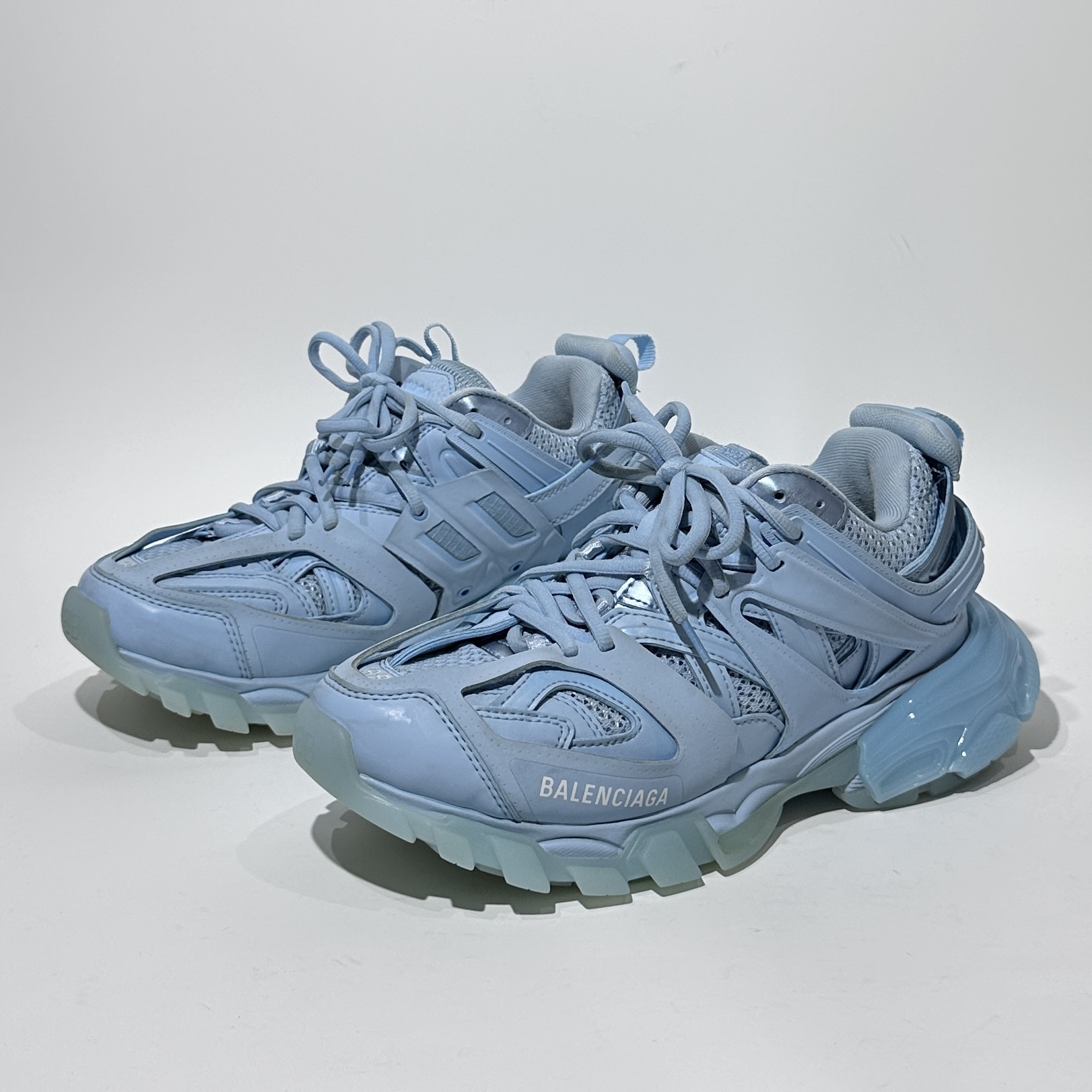 95新 Balenciaga/巴黎世家 38码 Track 雾霾蓝时尚老爹鞋/WX1180