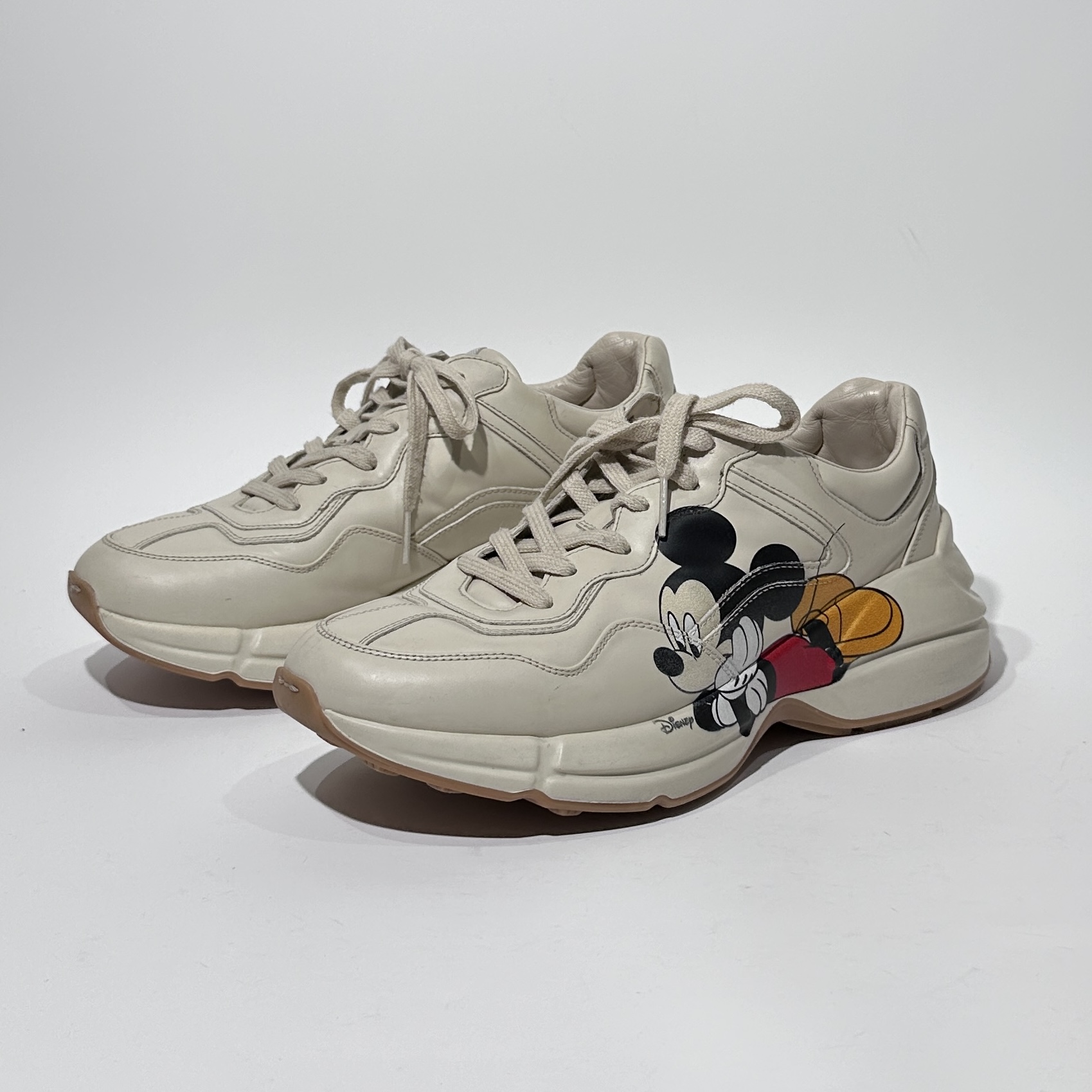 95新 GUCCI/古驰 41码 米奇印花 时尚老爹鞋/WX1121