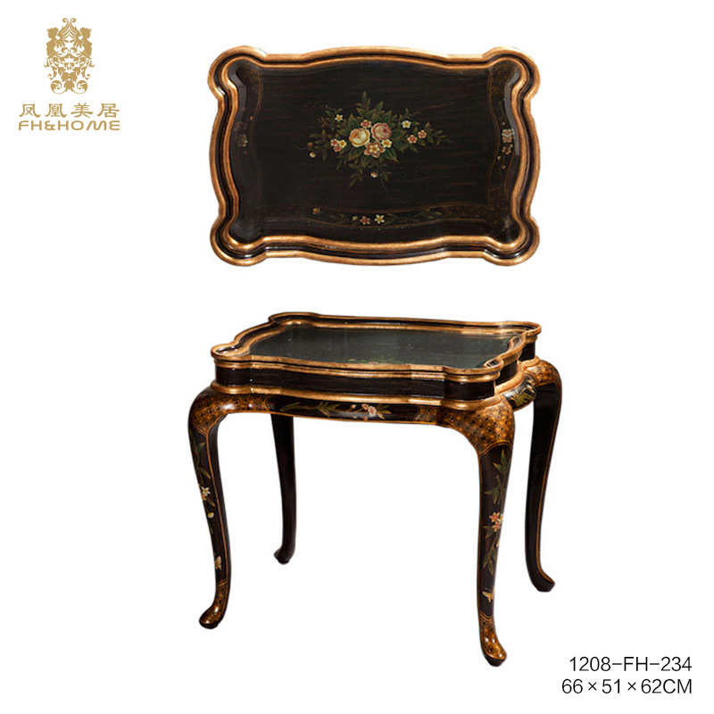 FH&HOME/凤凰美居欧式奢华家居装饰摆件客厅玄关大堂实木角几边几