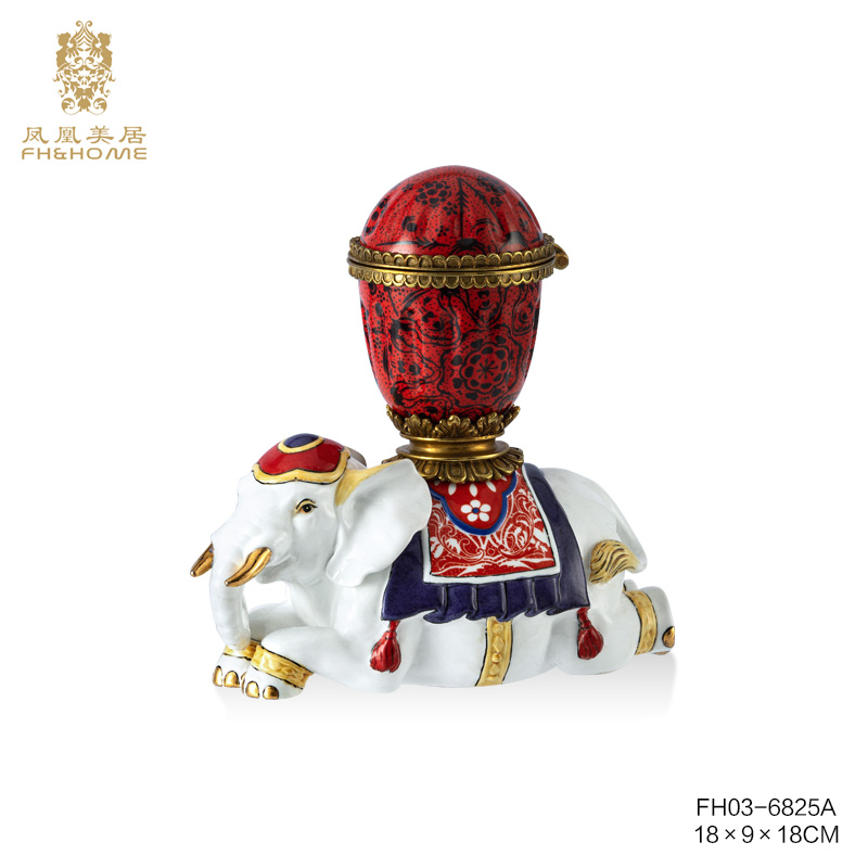 FH&HOME/凤凰美居欧式轻奢趣味桌面客厅牙签盒摆件