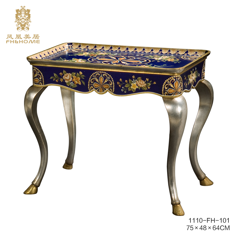 FH&HOME/凤凰美居欧式奢华客厅手绘复古桌椅家私做旧小角几