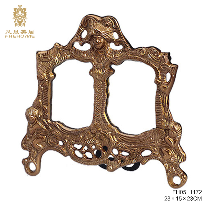 FH&HOME/凤凰美居欧式奢华铜边镜子家居装饰摆件梳妆镜工艺饰品