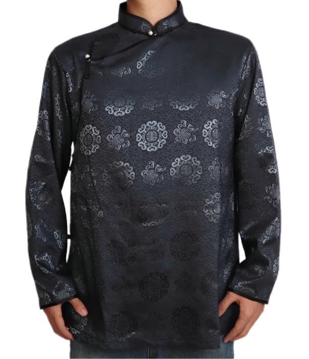 男士缎面蒙古衬衣上衣 团花民族风
