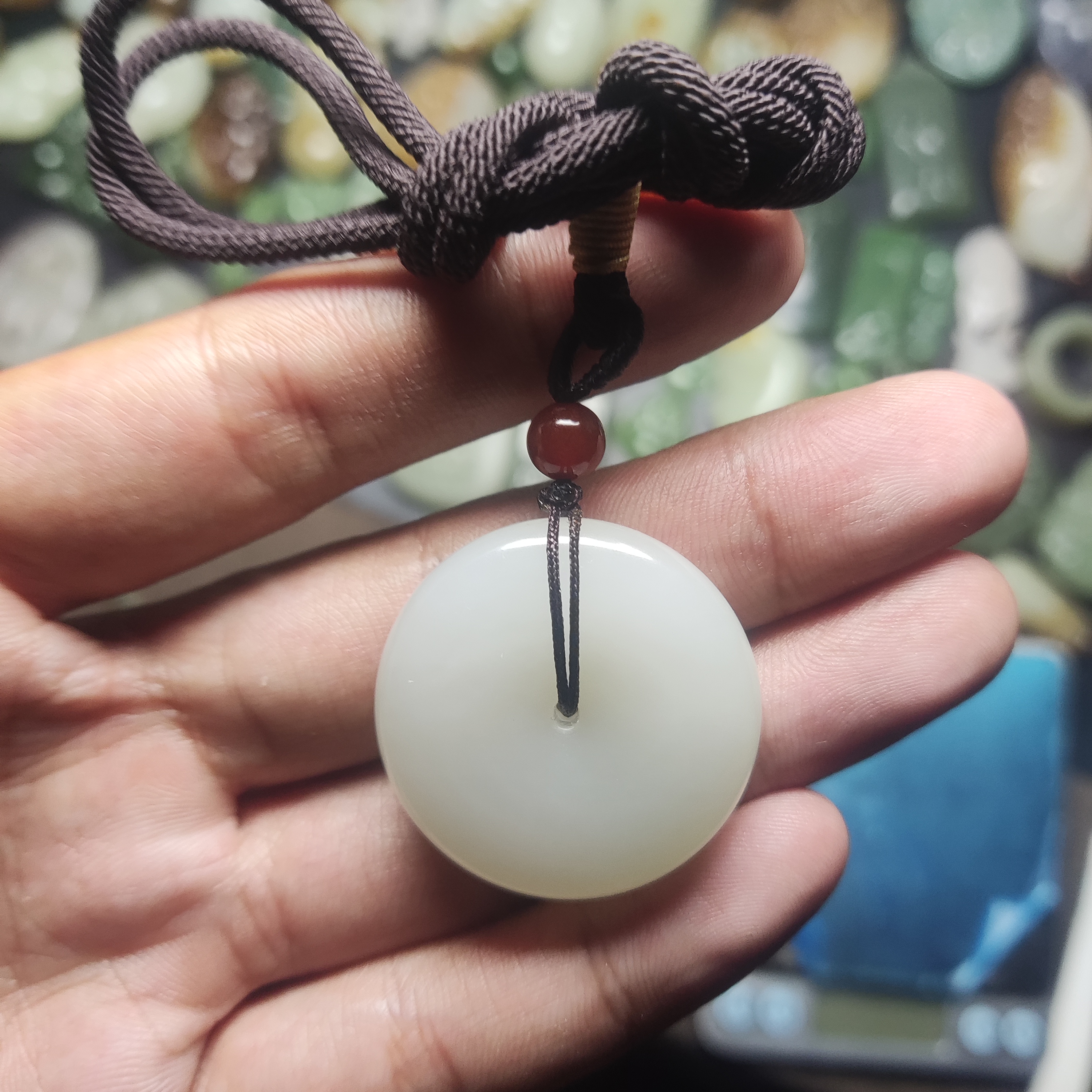 和田玉青海羊脂白平安扣