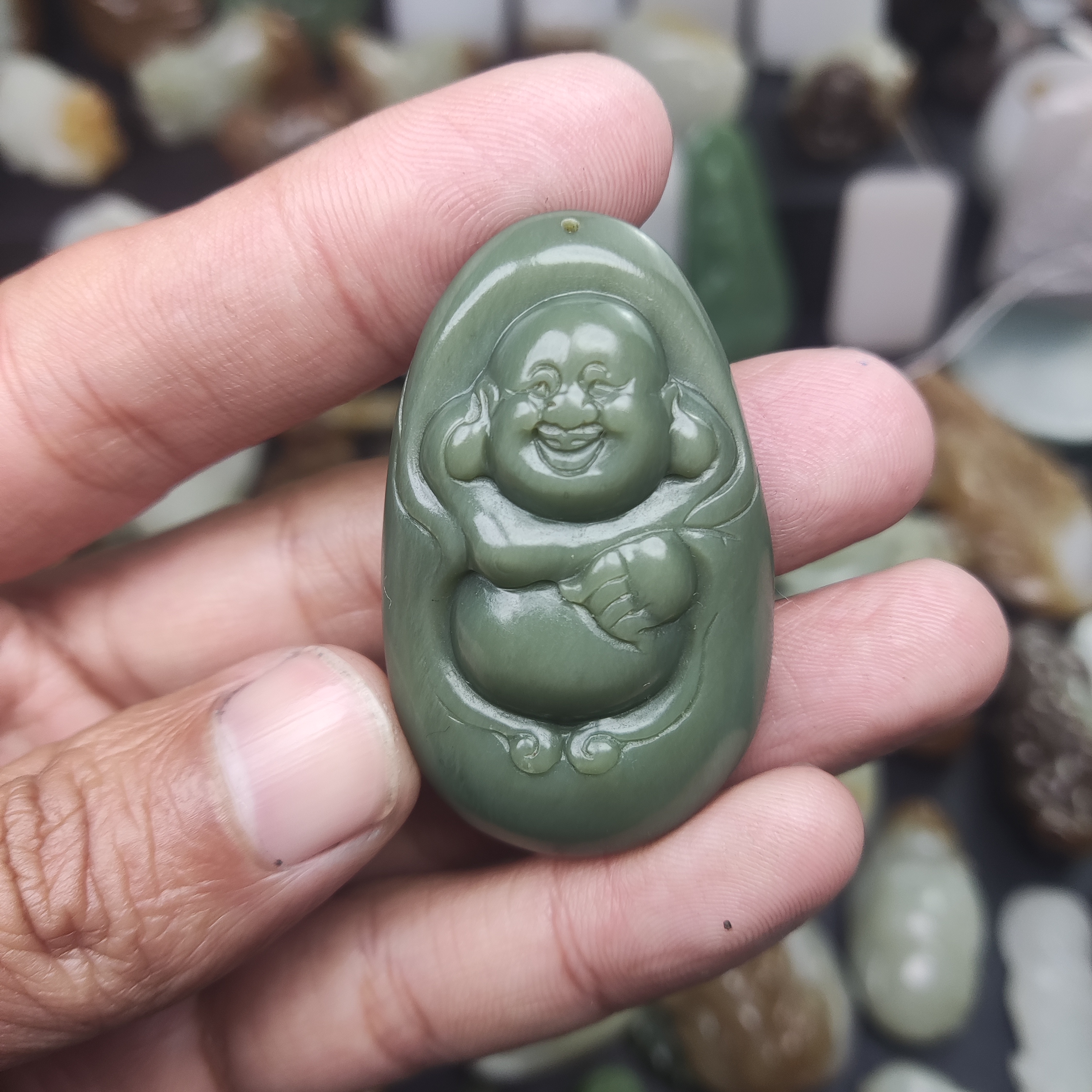 和田玉精品佛吊坠