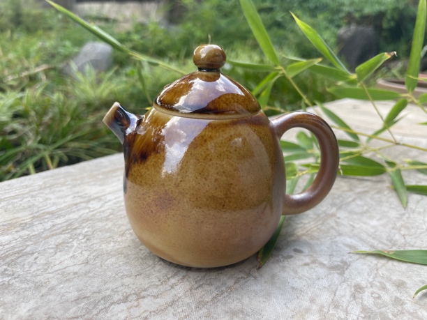 建水紫陶白泥柴烧壶