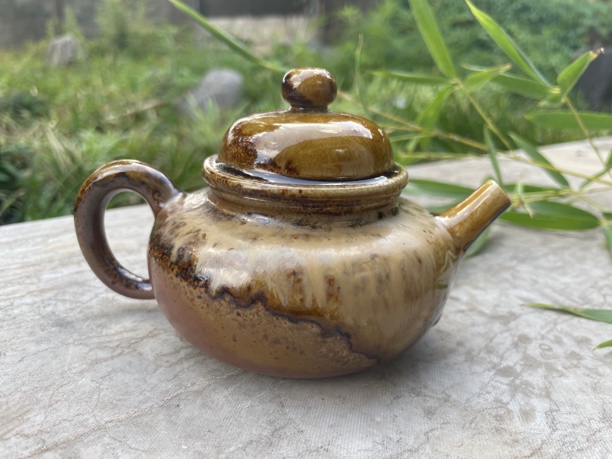 建水紫陶白泥柴烧壶