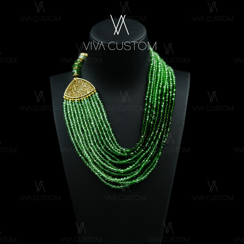 铜合金项链 (璀璨星河系列)时尚森系设计竹叶清幽多层项链