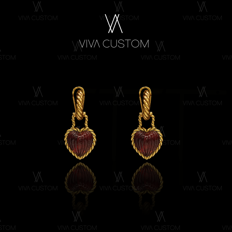 合金耳饰 （臻爱系列）欧美宫廷风简约百搭爱心耳拍