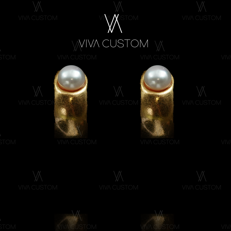 铜合金仿珍珠耳饰 （小而美系列）时尚简约大气C型素圈耳钉