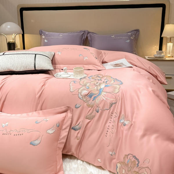 【陈总专属】2024款水洗磨毛刺印江月绣款四件套