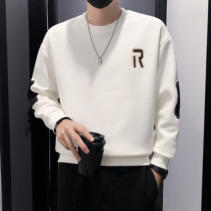 BOAU/柏奥春秋季潮流刺绣卫衣男士春季长袖休闲打底衫秋季男上衣