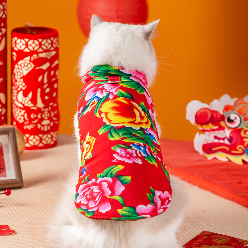 东北花袄小猫咪衣服秋冬季保暖布偶幼猫猫防掉毛宠物蓝猫冬天冬款