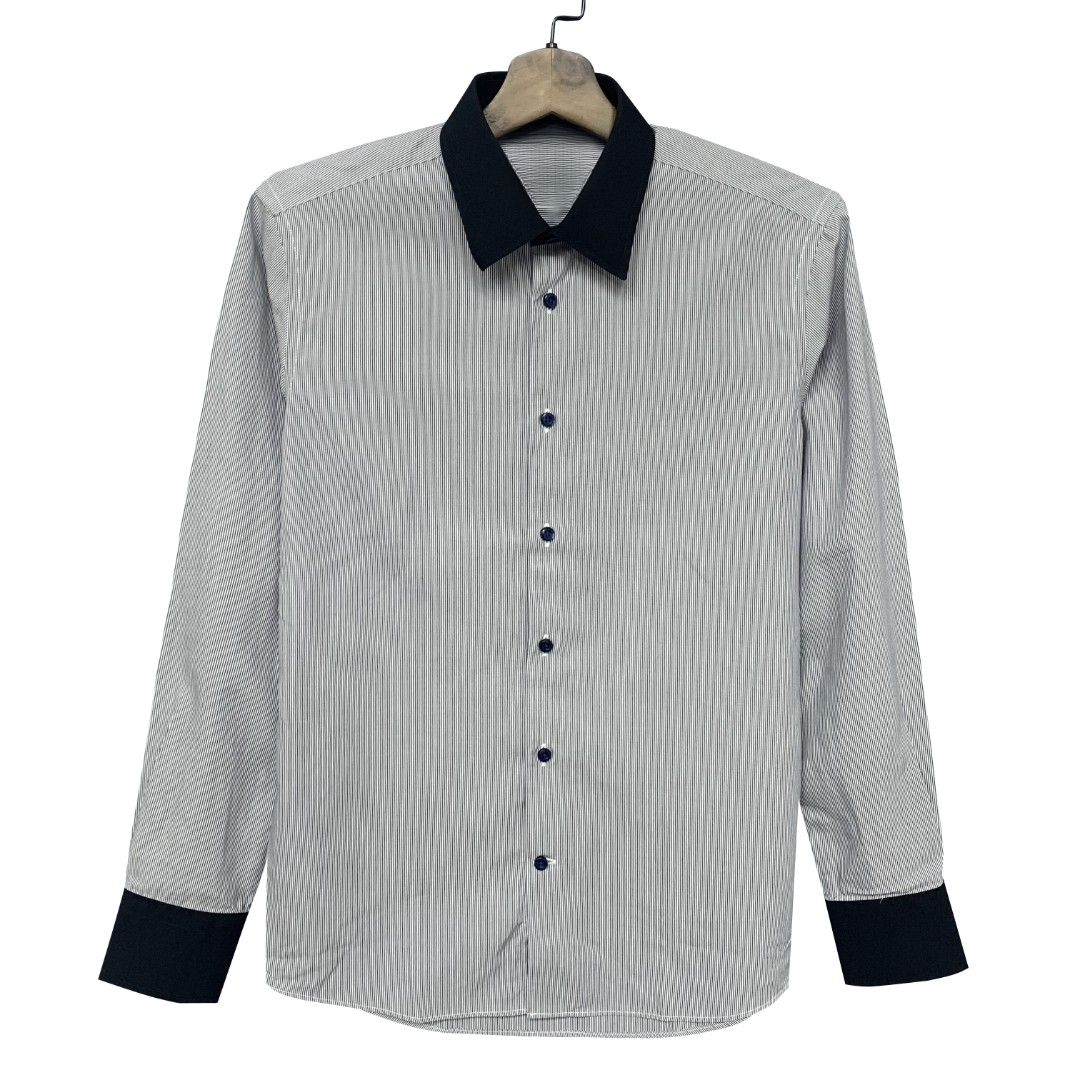 恺【120支免烫款】100长绒棉长袖衬衫制休闲懒人浅灰CS069