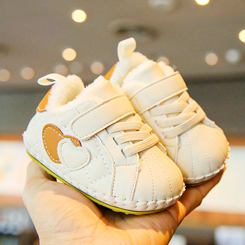 冬季加绒学步鞋0-12个月男女宝宝保暖冬季婴儿棉鞋9