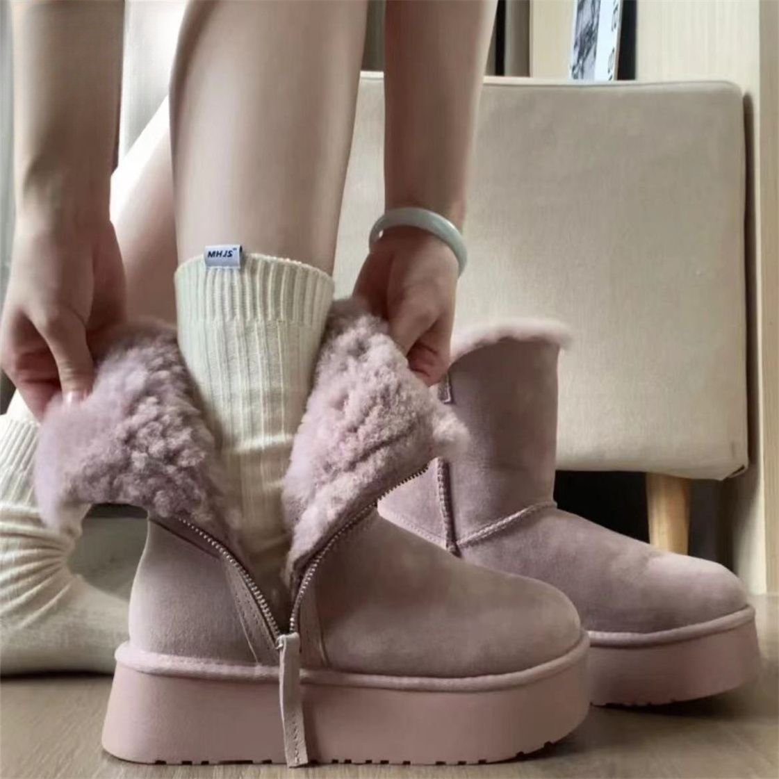 靴子女雪地靴女款冬季保暖棉鞋子女2023新款爆款加绒加厚短靴