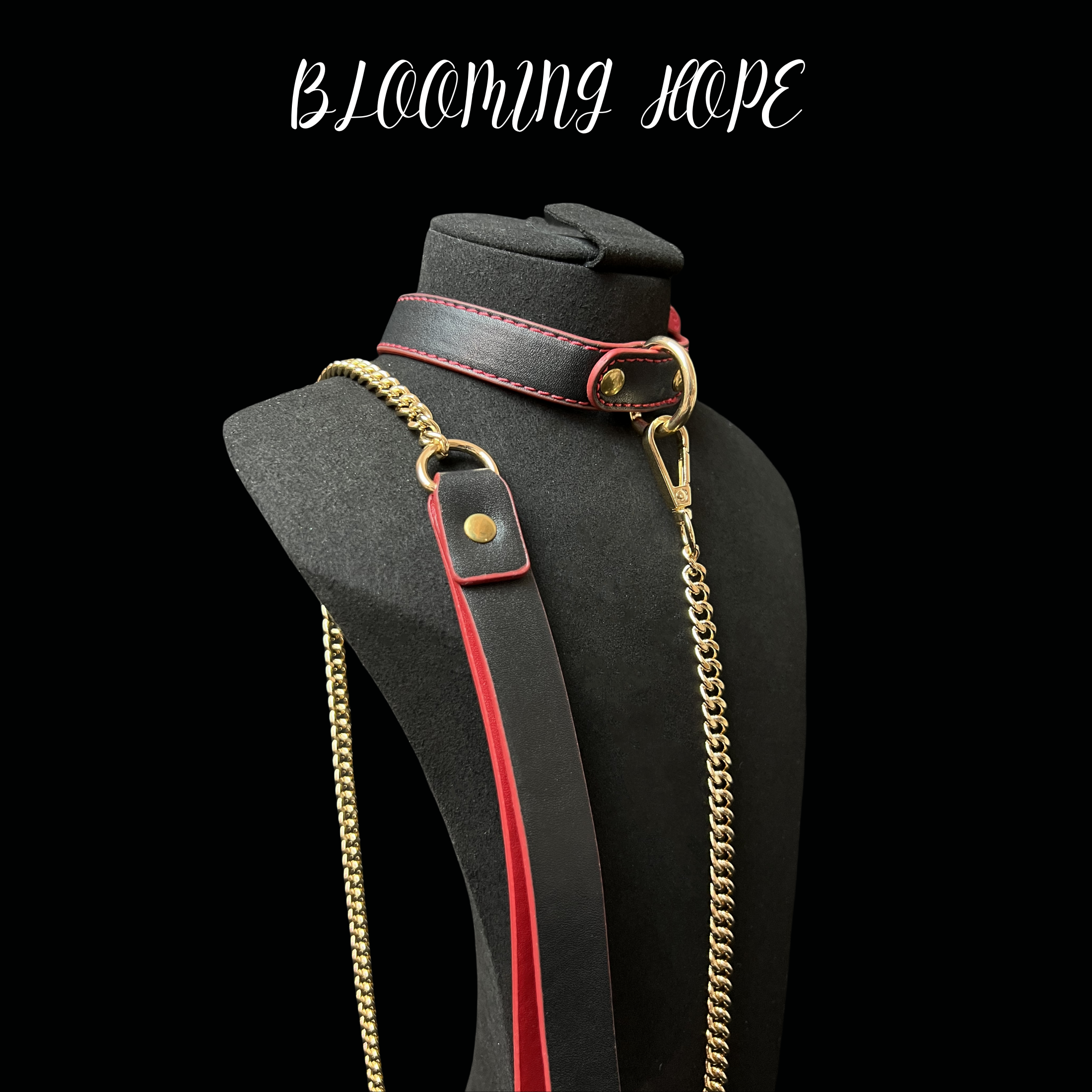 BLOOMINGHOPE《红色束缚》项圈牵引绳cosplay