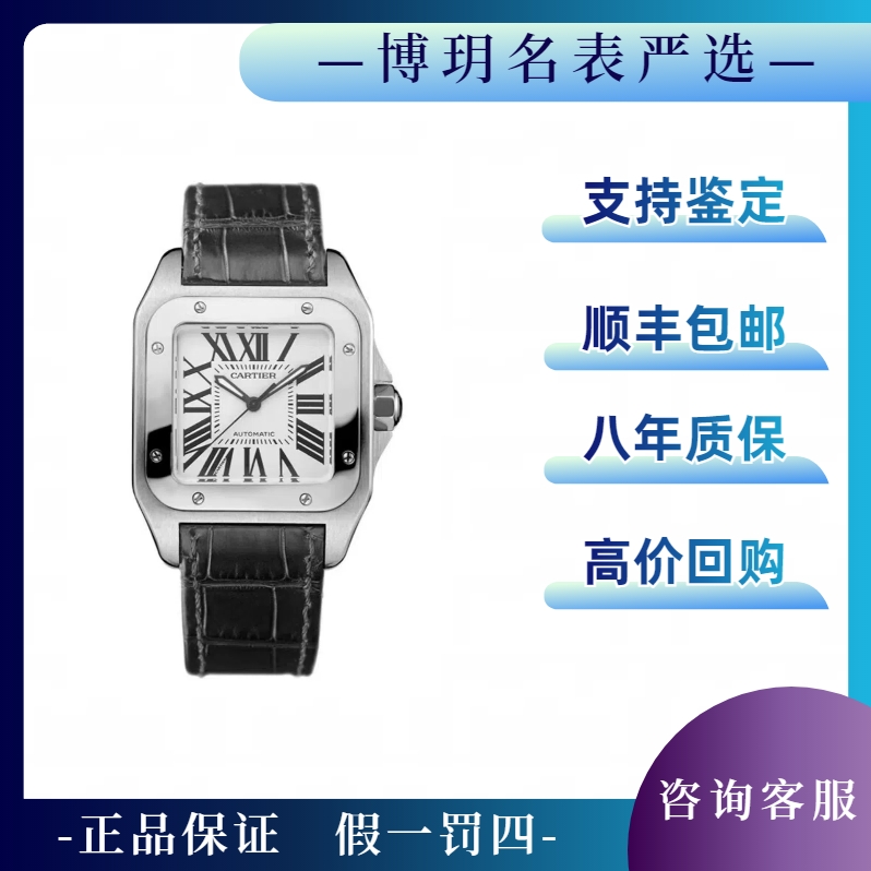 99新 Cartier/卡地亚 宠粉福利来袭山度士W20073X8大号男表机械表