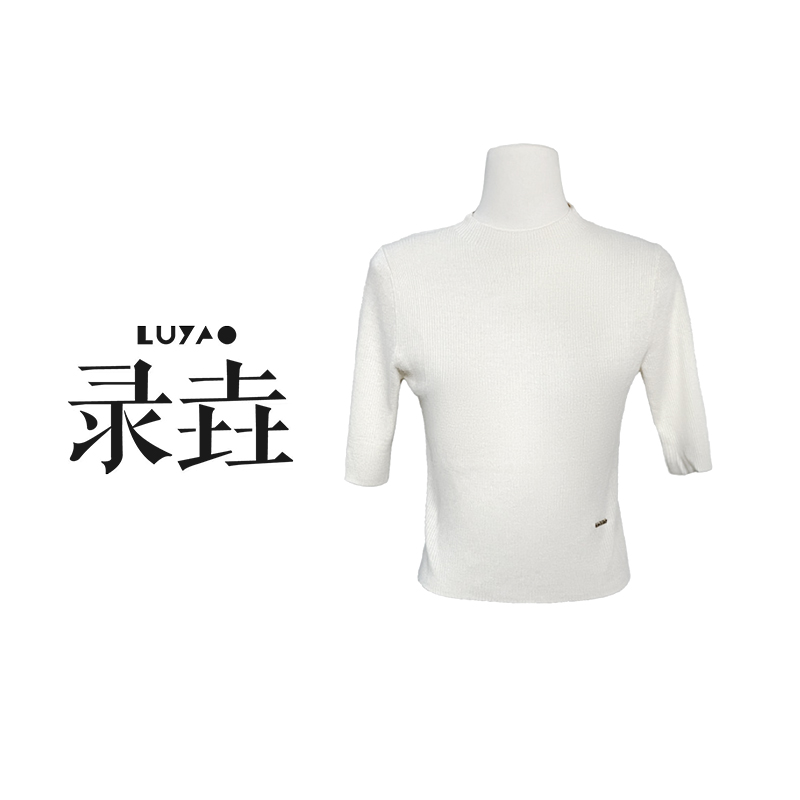 【LUYAO.录垚原创】法式简约风‘半高领针织百搭T女秋季修身显瘦百搭