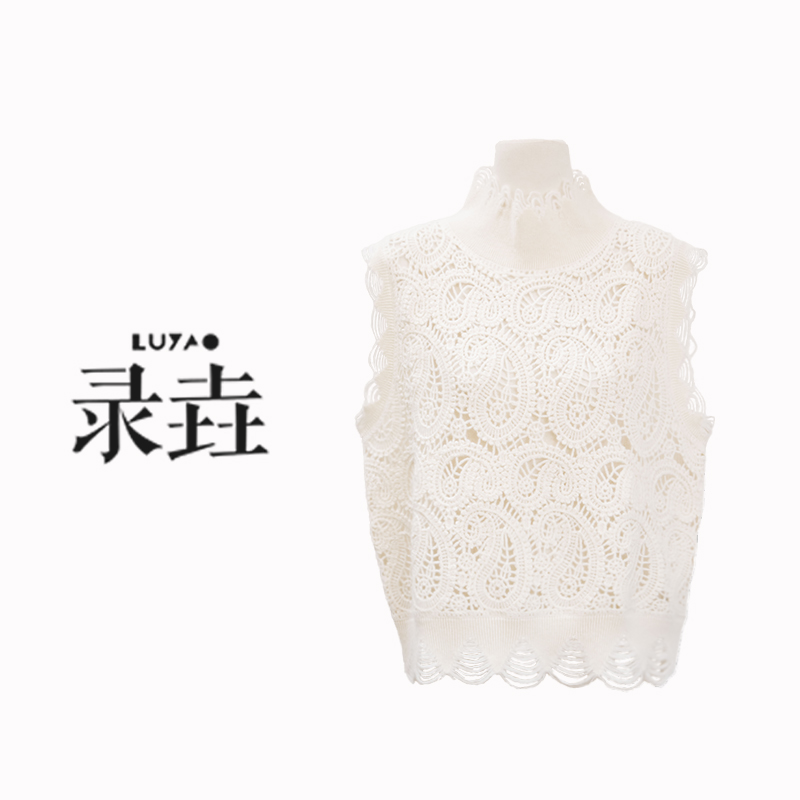 【LUYAO.录垚原创】牧羊曲’针织镂空半高领无袖秋冬纯羊毛马甲