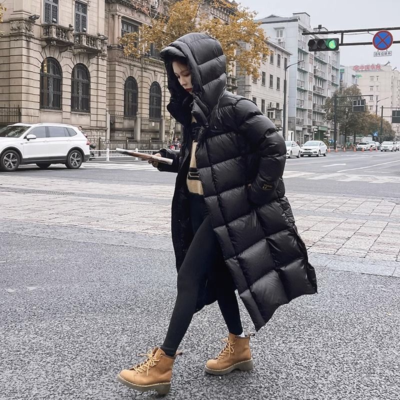 波司澄黑金年冬季新韩版白鸭绒羽绒服女长款小个子加厚宽松情侣过