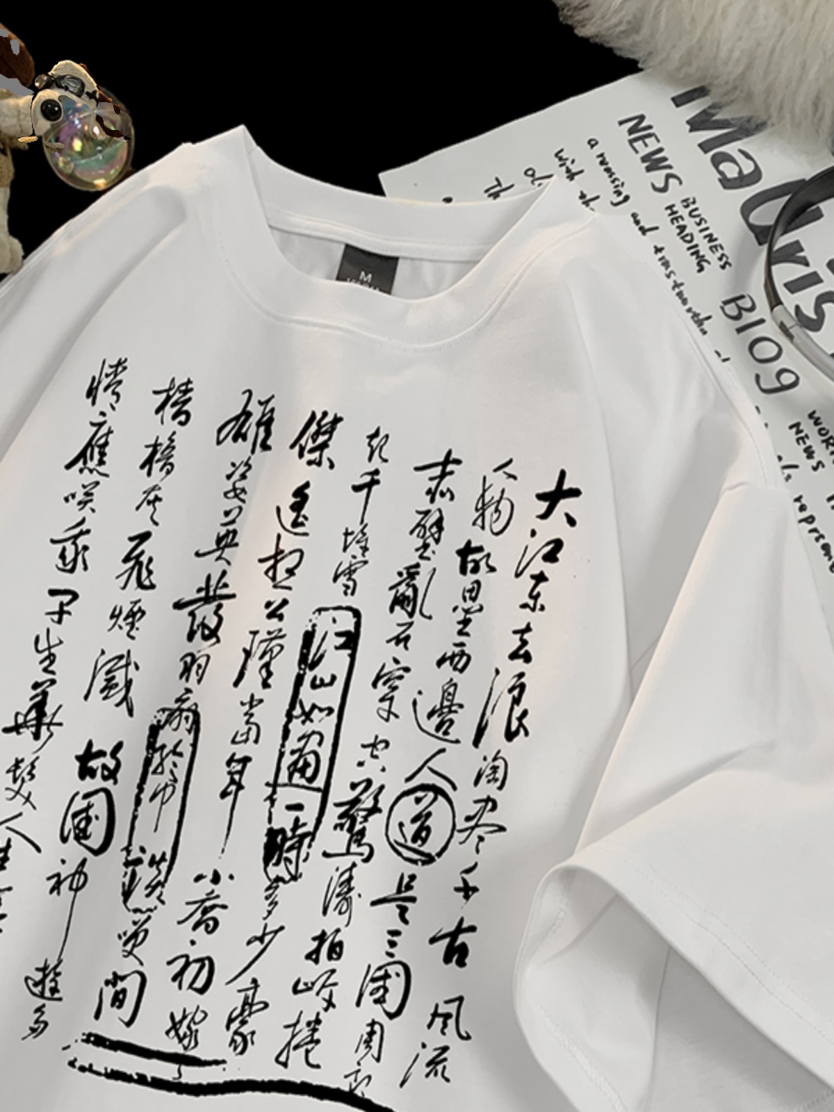 【100%纯棉】夏季新款重磅国潮美式复古潮牌高街休闲大码男短袖T恤