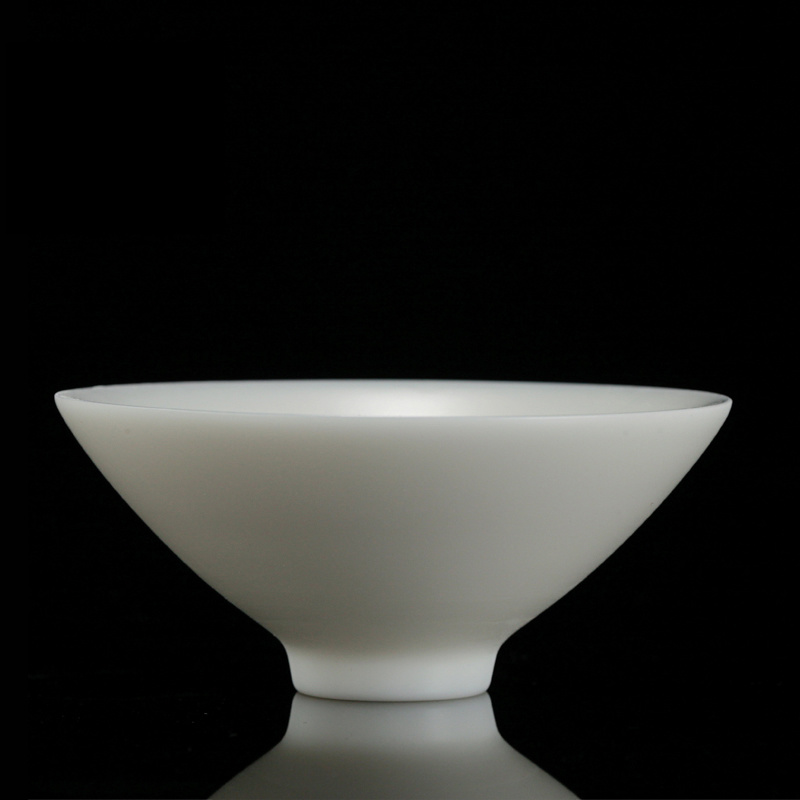 高端羊脂玉瓷瓷盖碗中式家用茶盏品茗杯陶瓷大号喝茶杯泡茶杯白瓷