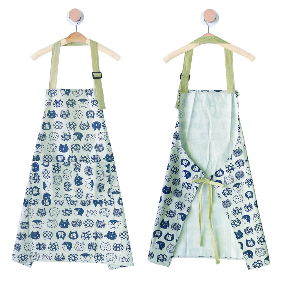 日本宫村藤日式棉麻围裙（防水款）洋气防油成人时尚可爱做饭家用