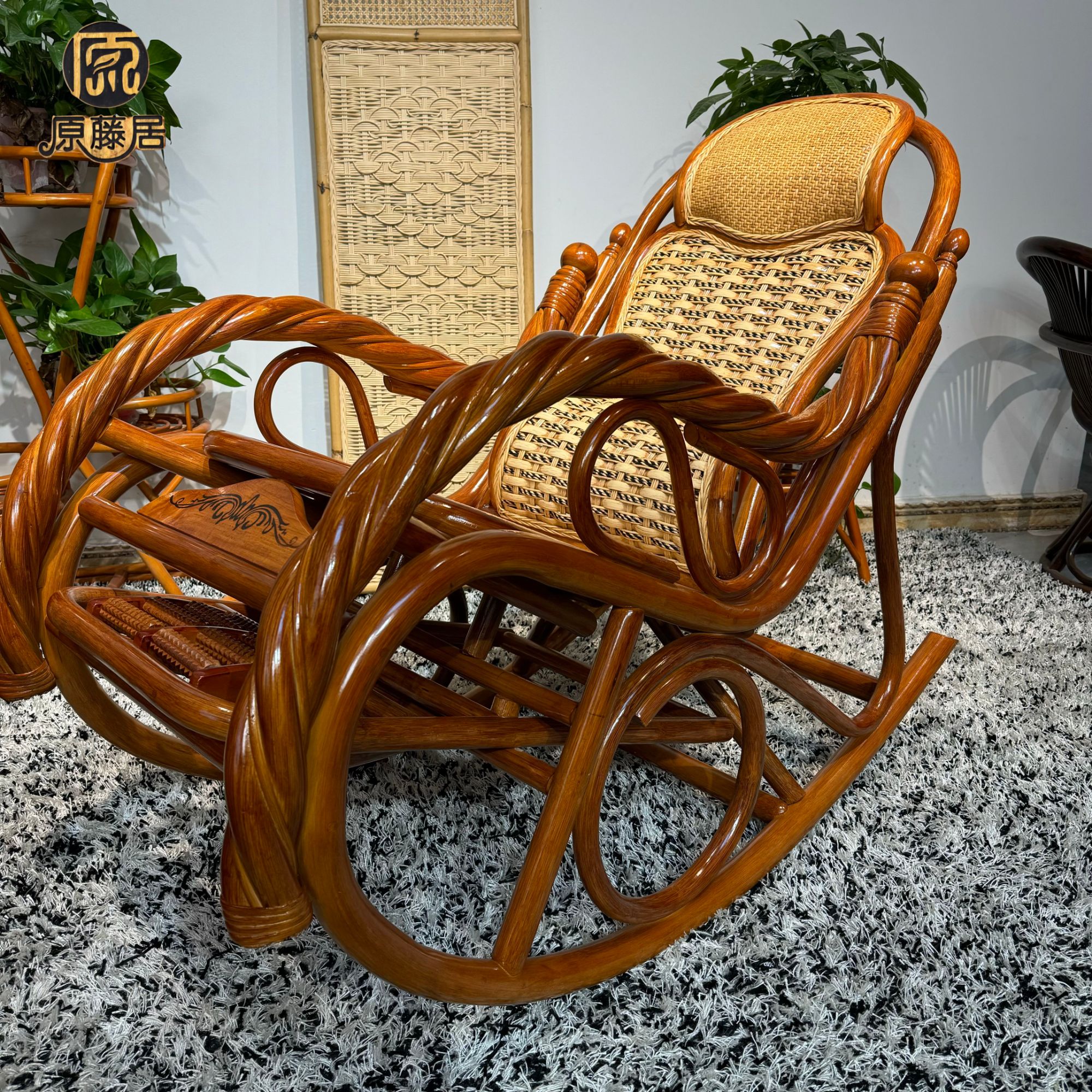 原藤居藤编高摇椅阳台摇摇椅家具陕西西安陕西竹藤热卖逍遥椅躺椅