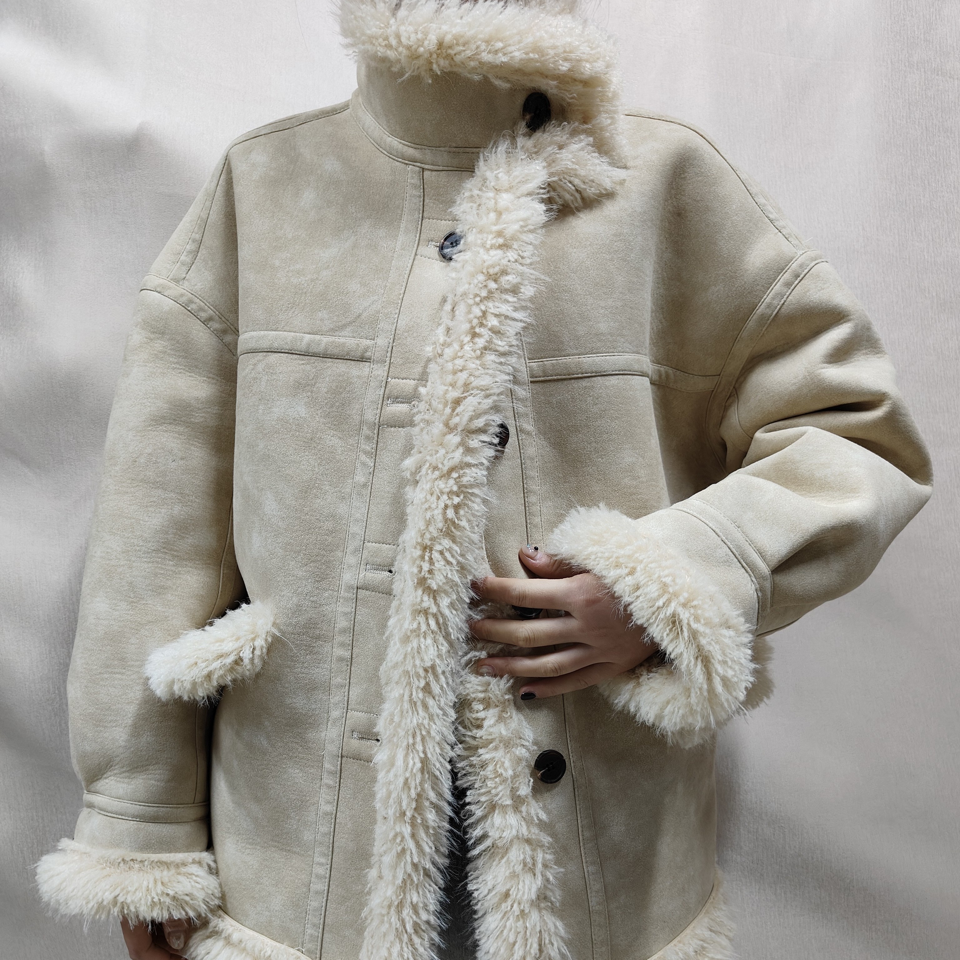 ②⑩⑨新款环保毛外套时尚百搭加厚