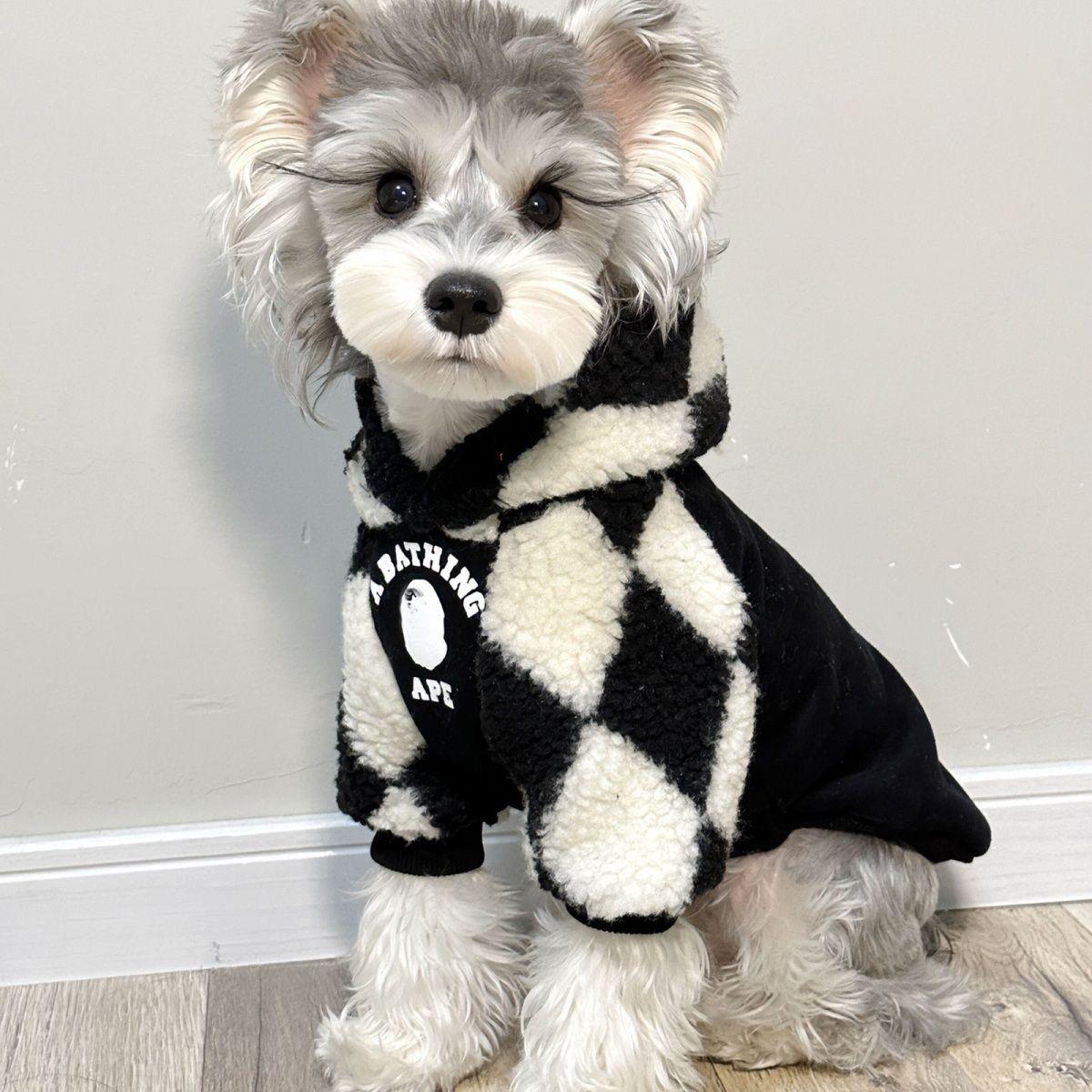 保暖加绒加厚宠物狗狗衣服秋冬季小型犬泰迪博美雪纳瑞衣服防掉毛