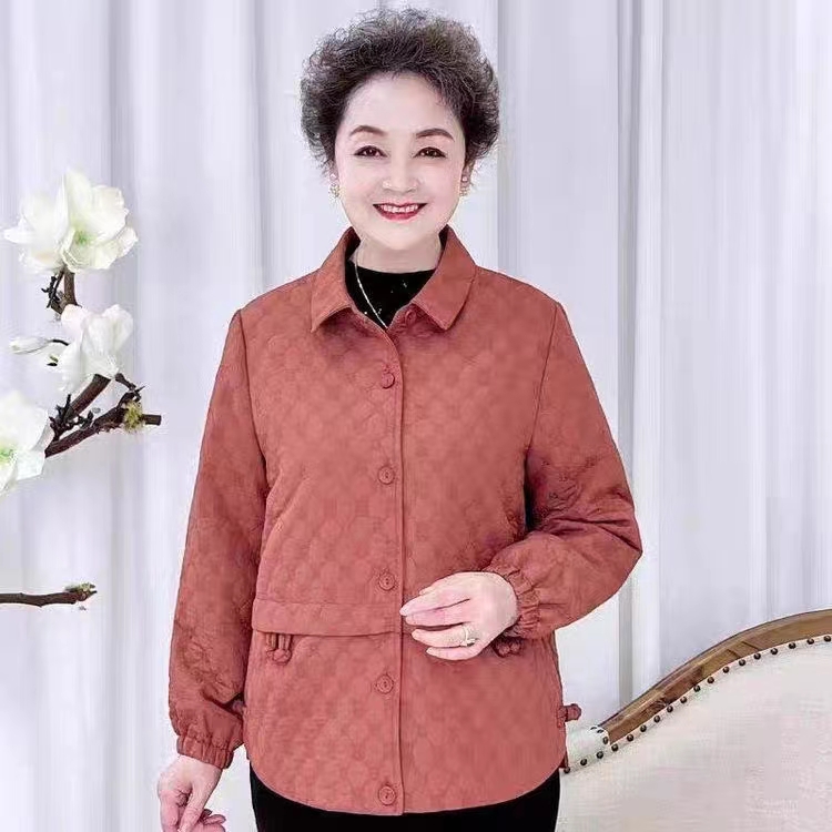 新款盘扣高端显瘦减龄遮肚中老年妈妈装时尚外套