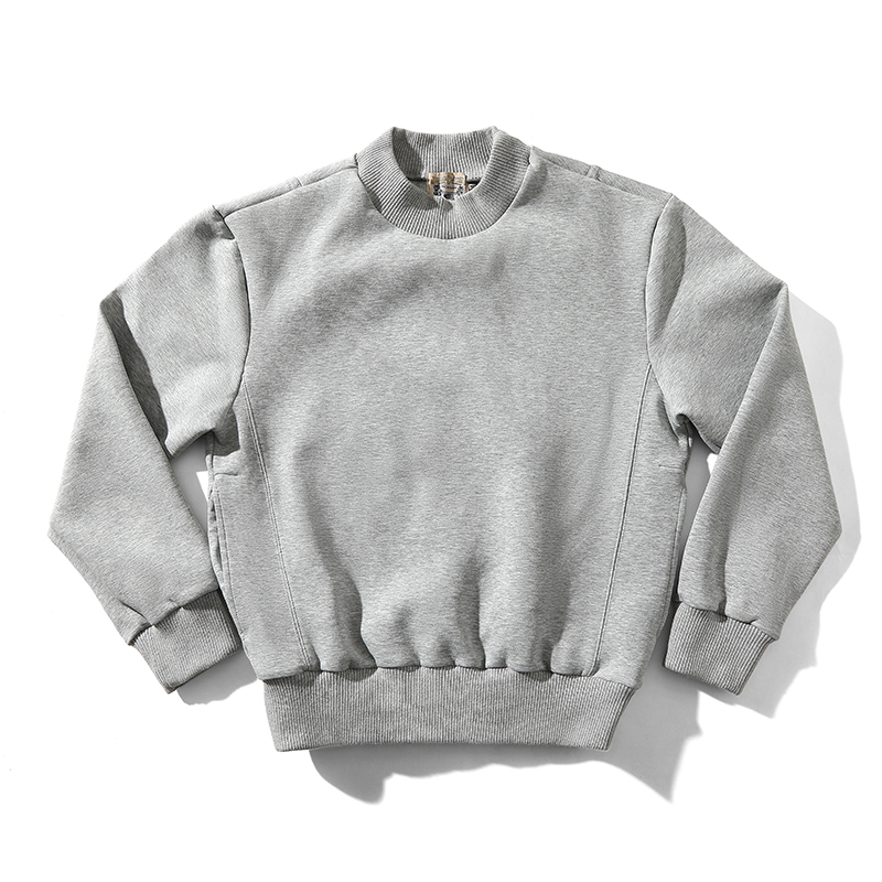 城市系列360G长绒空气层花灰软糯顺滑 宽领套头卫衣 MBBCAR窄幅