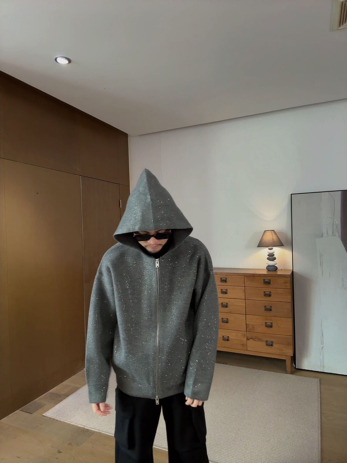 TUAN【满天星】1400克后工艺烫钻 羊毛混纺毛衣外套 男女同款