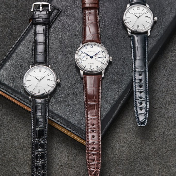 琅琨鳄鱼皮表带适用于万国七日链波涛菲诺高档表带真皮表带精品