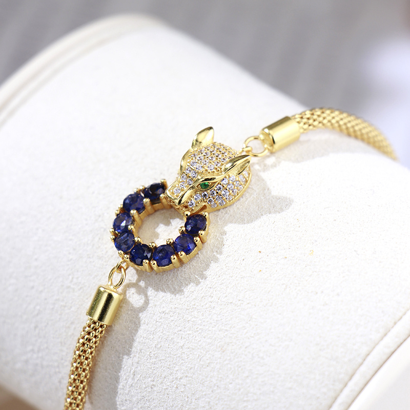 天然蓝宝石手链S925银镶嵌
