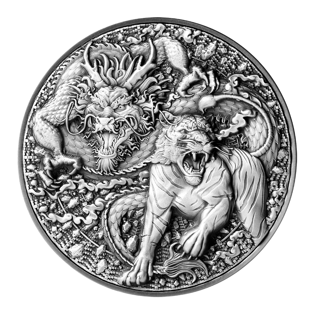 【钱币星球】祥龙献瑞之虎 2oz银币纪念币 托克劳
