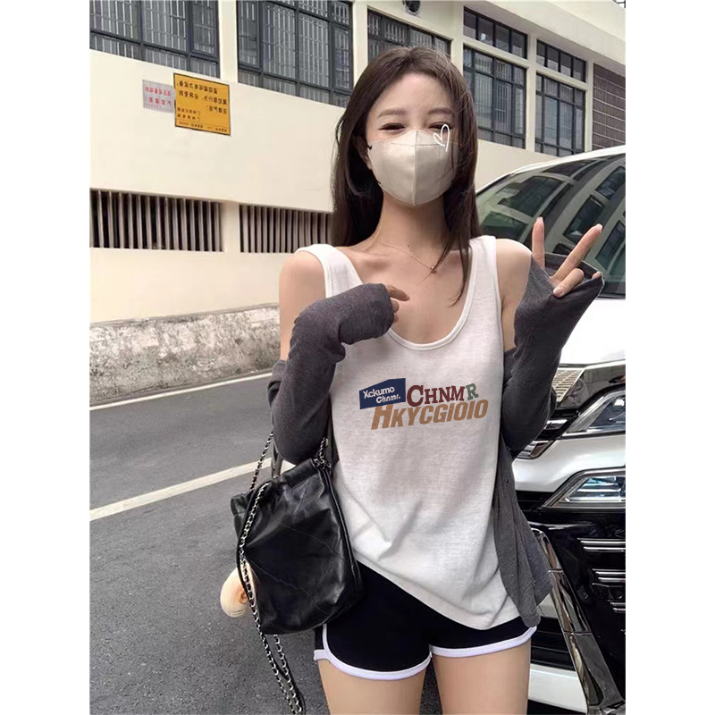 白色小吊带背心女内搭夏季打底衫宽松显瘦外穿洋气薄款无袖上衣潮