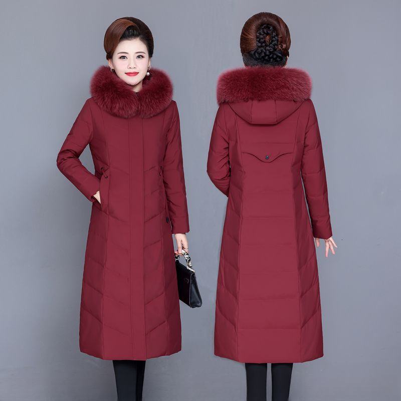波司澄羽绒服羽绒服女中长款过膝2022冬装新款中老年女装加厚保暖