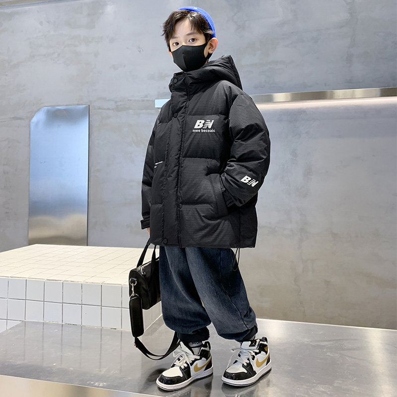 儿童装男童冬装加厚羽绒服外套2024新款中大童冬季男孩洋气帅气潮
