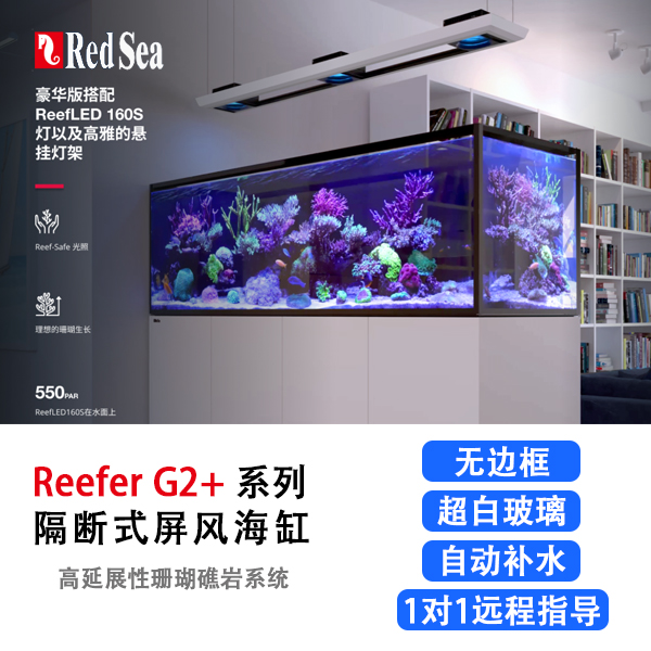 红海RedSea隔断式超白海水缸珊瑚缸ReeferP/SG2+屏风式海水水族箱
